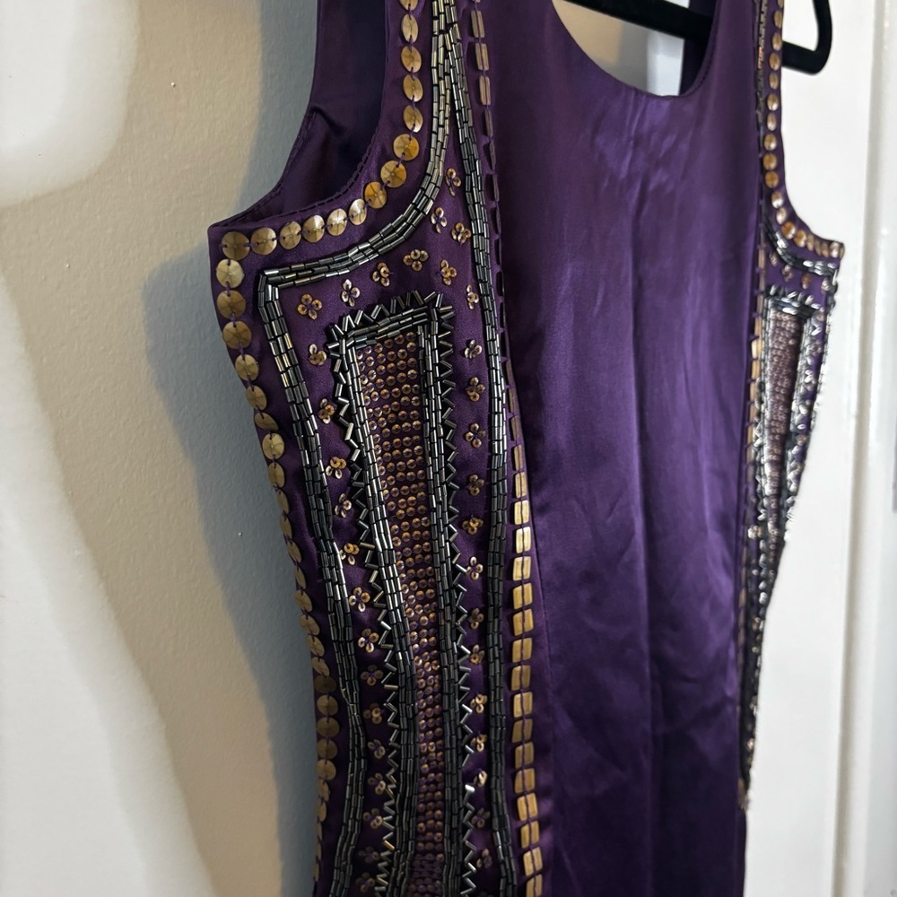 AD LIB Purple Satin Sheath Dress